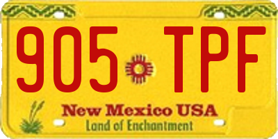 NM license plate 905TPF