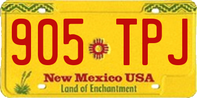 NM license plate 905TPJ