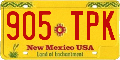 NM license plate 905TPK