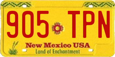 NM license plate 905TPN