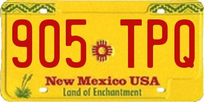 NM license plate 905TPQ