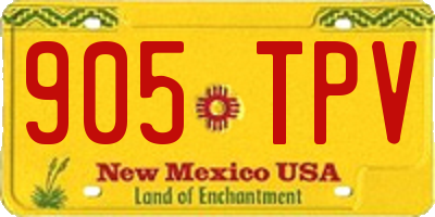 NM license plate 905TPV