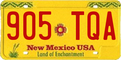 NM license plate 905TQA