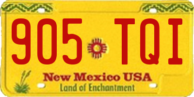 NM license plate 905TQI