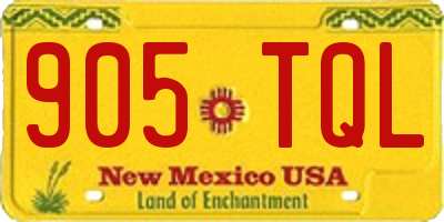 NM license plate 905TQL