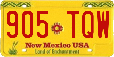 NM license plate 905TQW