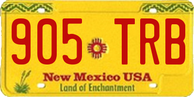NM license plate 905TRB