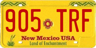 NM license plate 905TRF