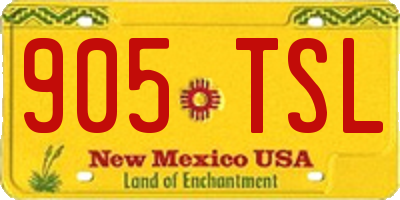NM license plate 905TSL