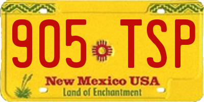 NM license plate 905TSP