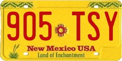 NM license plate 905TSY