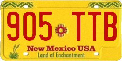 NM license plate 905TTB