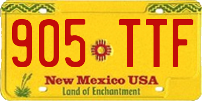 NM license plate 905TTF