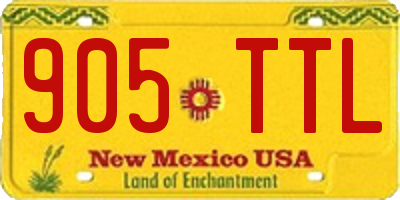 NM license plate 905TTL