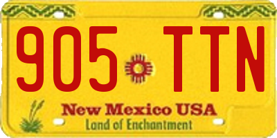 NM license plate 905TTN
