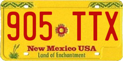 NM license plate 905TTX