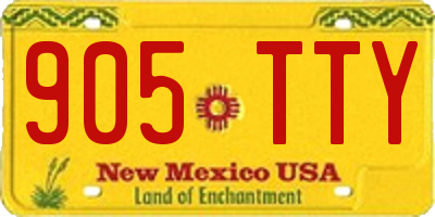 NM license plate 905TTY