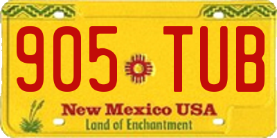 NM license plate 905TUB