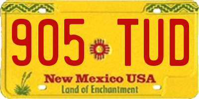 NM license plate 905TUD