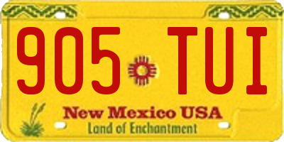 NM license plate 905TUI