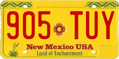 NM license plate 905TUY