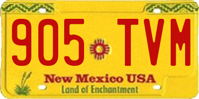 NM license plate 905TVM