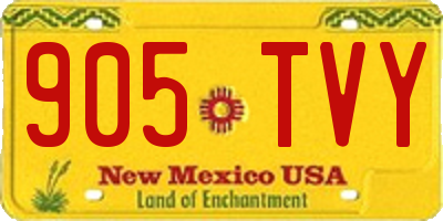 NM license plate 905TVY