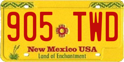 NM license plate 905TWD
