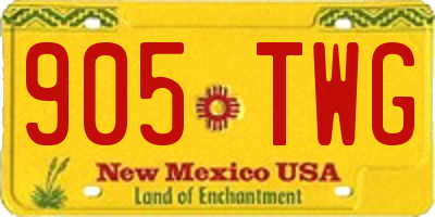 NM license plate 905TWG