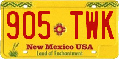 NM license plate 905TWK