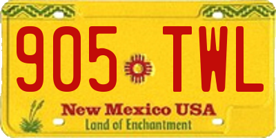 NM license plate 905TWL