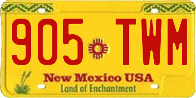 NM license plate 905TWM
