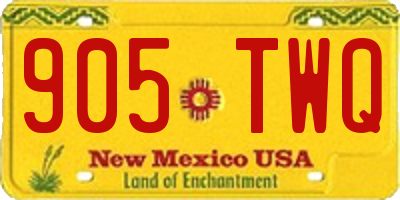 NM license plate 905TWQ