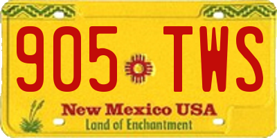 NM license plate 905TWS