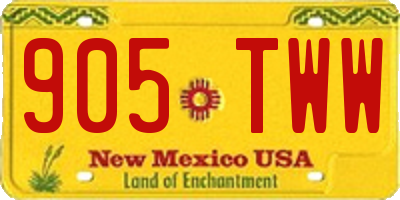 NM license plate 905TWW