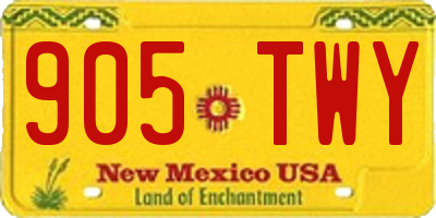 NM license plate 905TWY