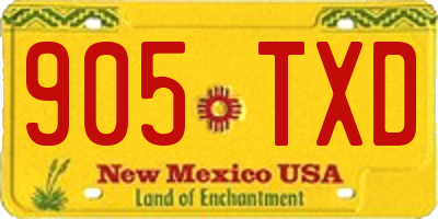 NM license plate 905TXD