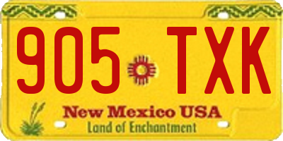 NM license plate 905TXK