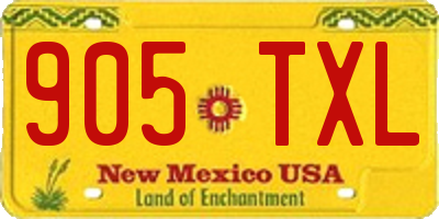 NM license plate 905TXL