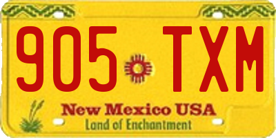NM license plate 905TXM
