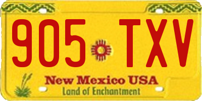 NM license plate 905TXV