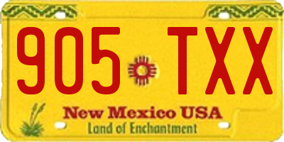 NM license plate 905TXX