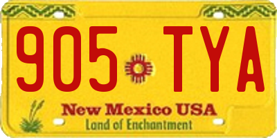 NM license plate 905TYA