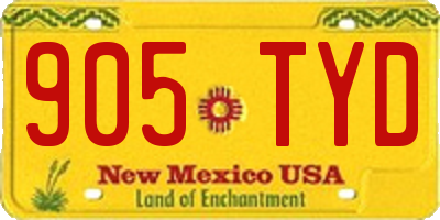 NM license plate 905TYD