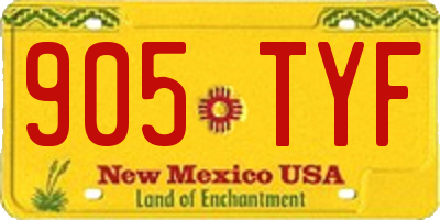 NM license plate 905TYF