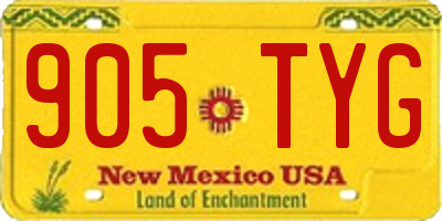NM license plate 905TYG