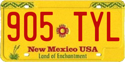 NM license plate 905TYL