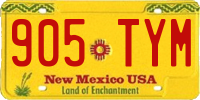 NM license plate 905TYM