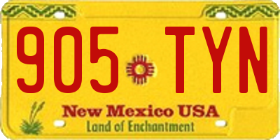 NM license plate 905TYN