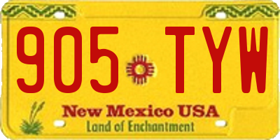 NM license plate 905TYW